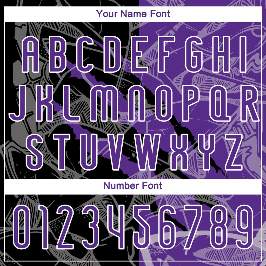 Custom Graffiti Pattern Purple-Black Scratch Sublimation Volleyball Uniform Jersey photo 5