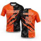 Custom Graffiti Pattern Orange-Black Scratch Sublimation Volleyball Uniform Jersey