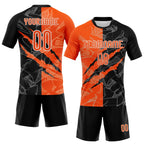 Custom Graffiti Pattern Orange-Black Scratch Sublimation Volleyball Uniform Jersey photo 2