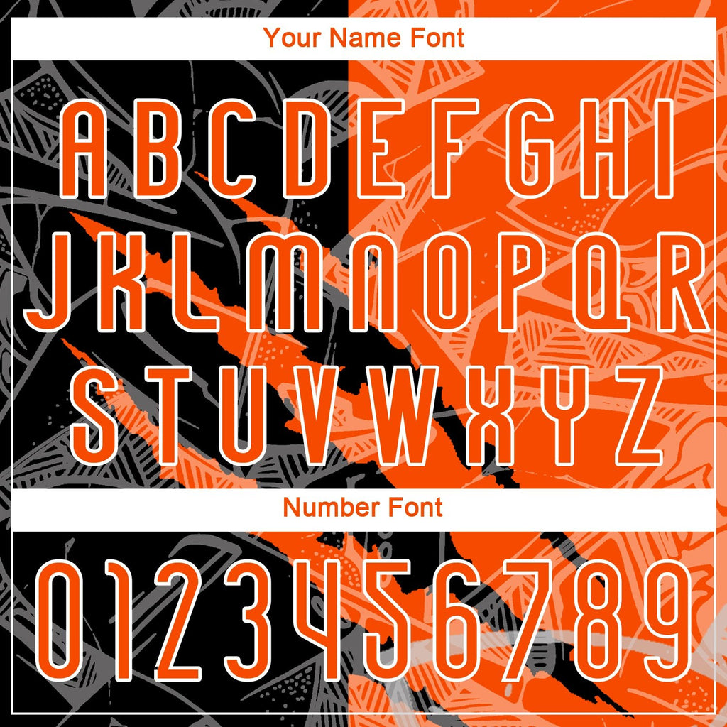 Custom Graffiti Pattern Orange-Black Scratch Sublimation Volleyball Uniform Jersey photo 5