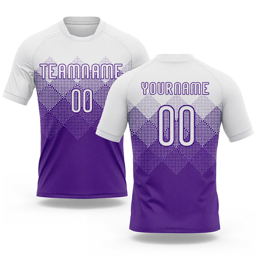 Custom Purple White Geometric Shape Sublimation Volleyball Uniform Jersey