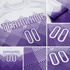 Custom Purple White Geometric Shape Sublimation Volleyball Uniform Jersey detail