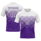 Custom Purple White Geometric Shape Sublimation Volleyball Uniform Jersey photo 1