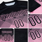Custom Light Pink Black Geometric Shape Sublimation Volleyball Uniform Jersey detail