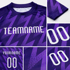 Custom Purple White Zigzag Shape Sublimation Volleyball Uniform Jersey detail
