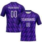 Custom Purple White Zigzag Shape Sublimation Volleyball Uniform Jersey photo 1