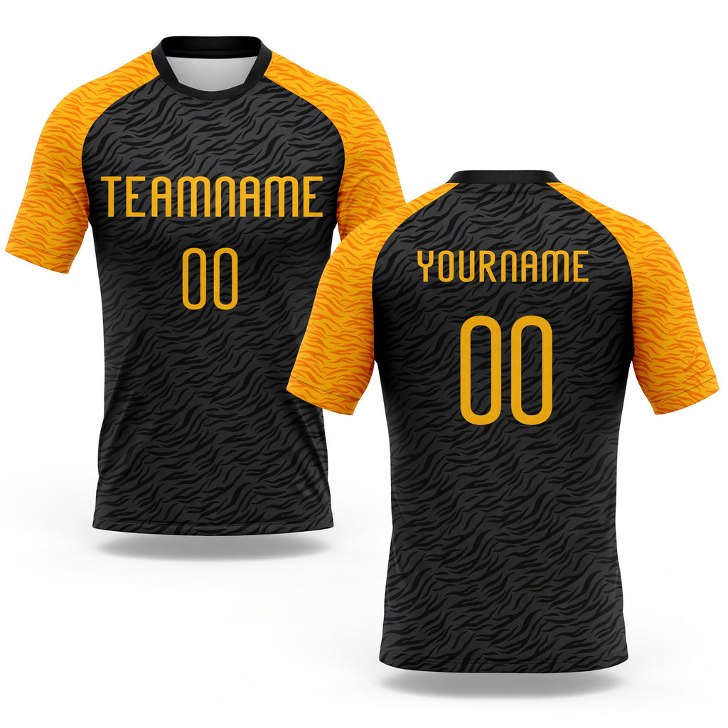 Custom Black Gold Animal Print Sublimation Volleyball Uniform Jersey