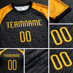 Custom Black Gold Animal Print Sublimation Volleyball Uniform Jersey detail