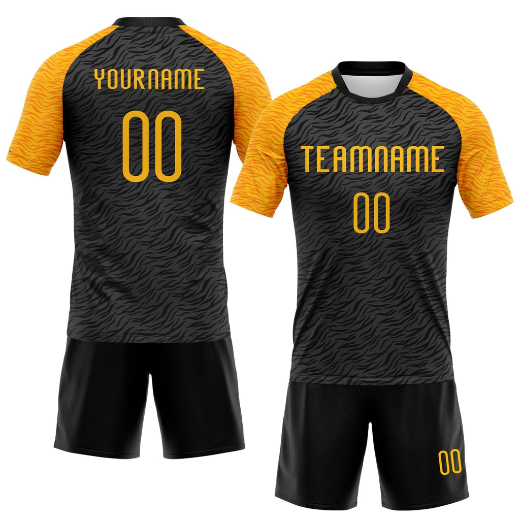 Custom Black Gold Animal Print Sublimation Volleyball Uniform Jersey photo 2