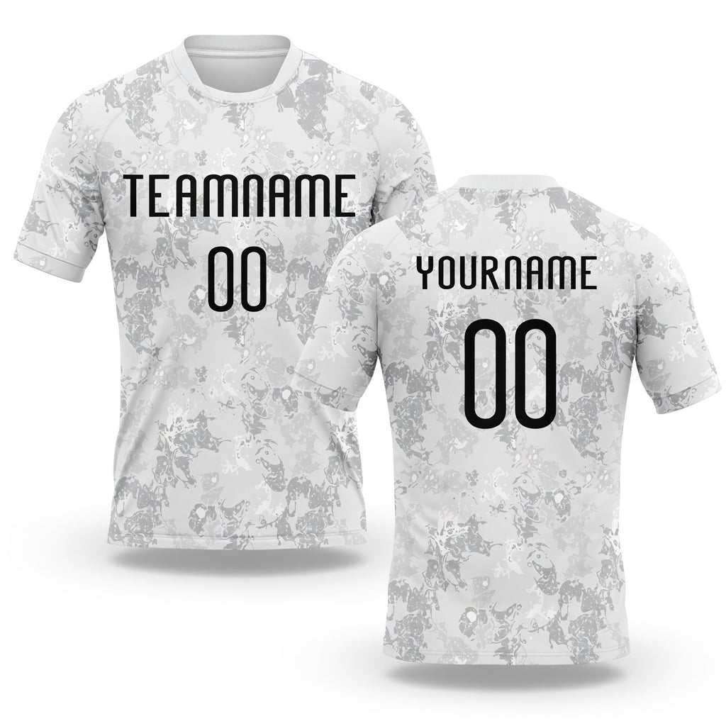 Custom White Black-Gray Abstract Shape Sublimation Volleyball Uniform Jersey