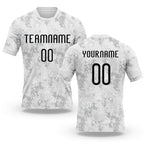 Custom White Black-Gray Abstract Shape Sublimation Volleyball Uniform Jersey