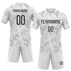 Custom White Black-Gray Abstract Shape Sublimation Volleyball Uniform Jersey photo 2