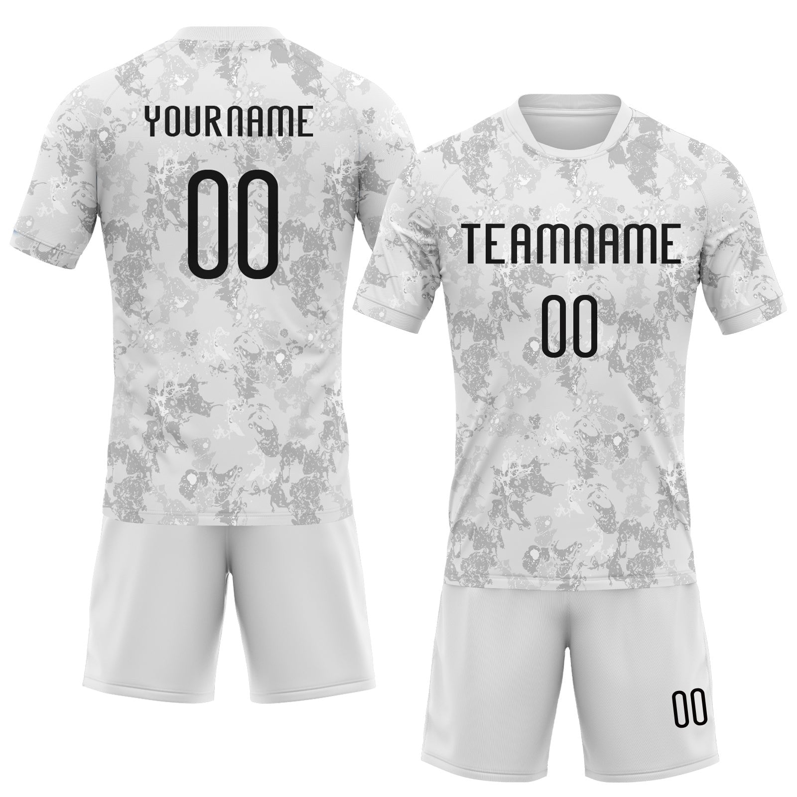 Custom White Black-Gray Abstract Shape Sublimation Volleyball Uniform Jersey photo 2