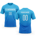 Custom Sky Blue White-Thunder Blue Geometric Shape Sublimation Volleyball Uniform Jersey