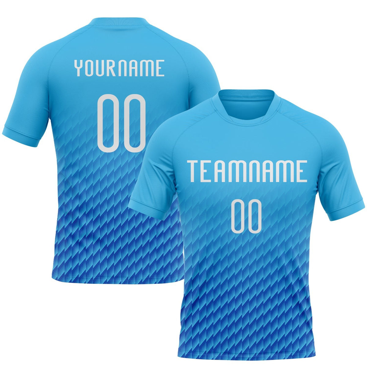 Custom Sky Blue White-Thunder Blue Geometric Shape Sublimation Volleyball Uniform Jersey photo 1