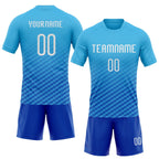 Custom Sky Blue White-Thunder Blue Geometric Shape Sublimation Volleyball Uniform Jersey photo 2