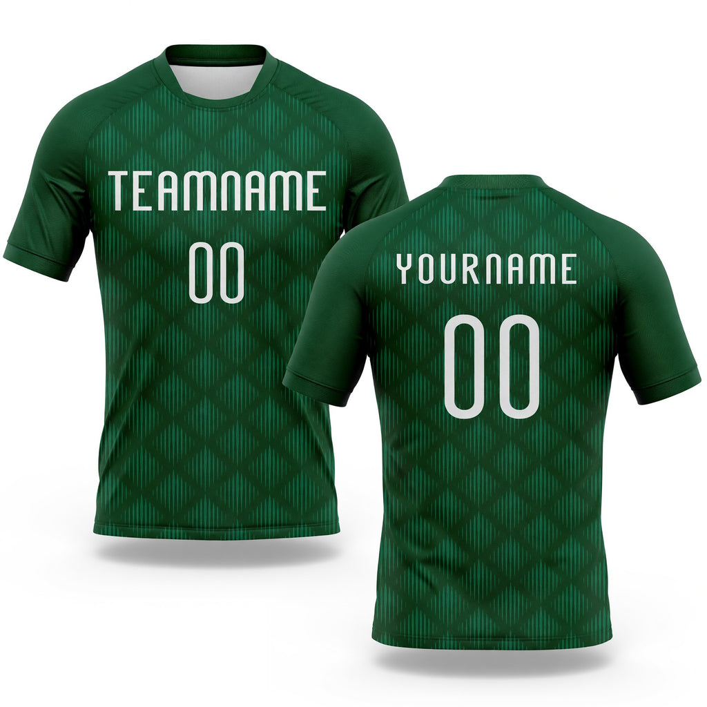 Custom Green White Geometric Shape Sublimation Volleyball Uniform Jersey