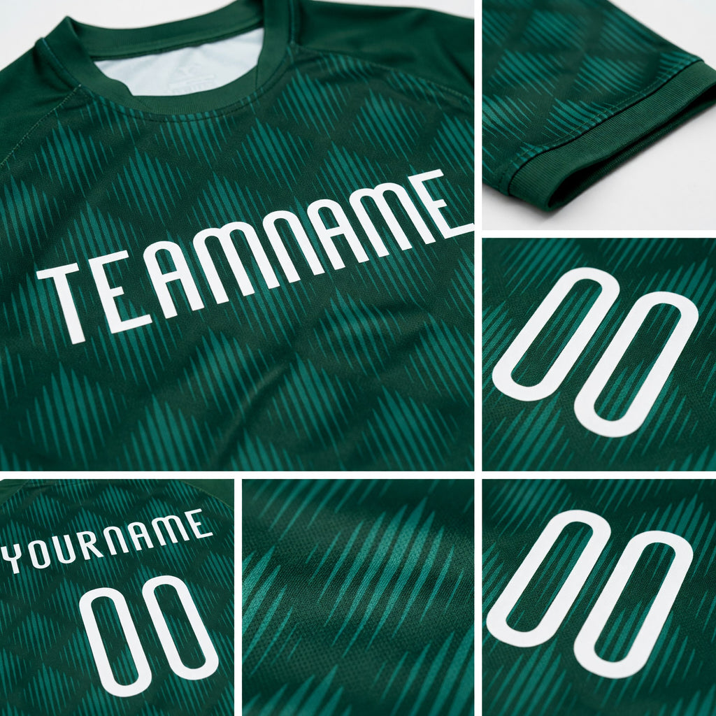 Custom Green White Geometric Shape Sublimation Volleyball Uniform Jersey detail