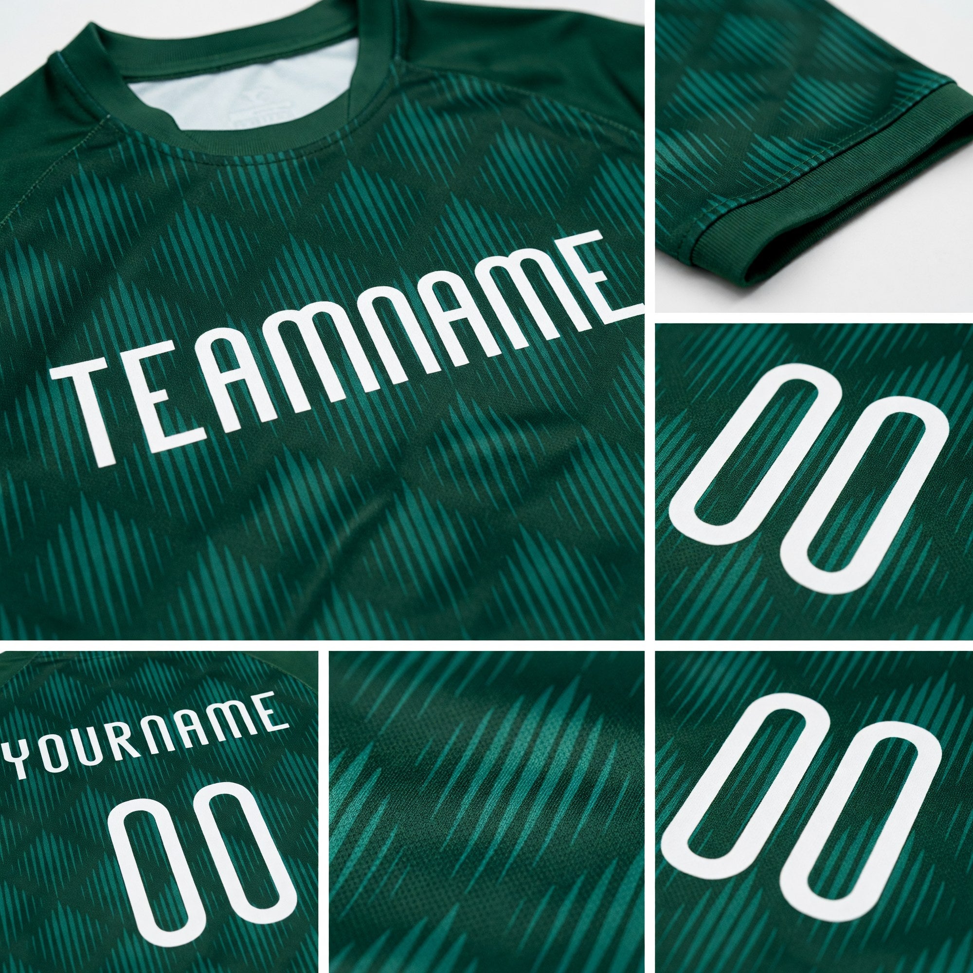 Custom Green White Geometric Shape Sublimation Volleyball Uniform Jersey detail