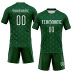 Custom Green White Geometric Shape Sublimation Volleyball Uniform Jersey photo 2