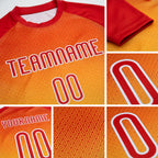 Custom Yellow Red-White Geometric Shape Sublimation Volleyball Uniform Jersey detail