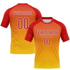 Custom Yellow Red-White Geometric Shape Sublimation Volleyball Uniform Jersey photo 1