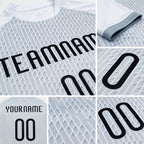Custom White Black Geometric Shape Sublimation Volleyball Uniform Jersey detail