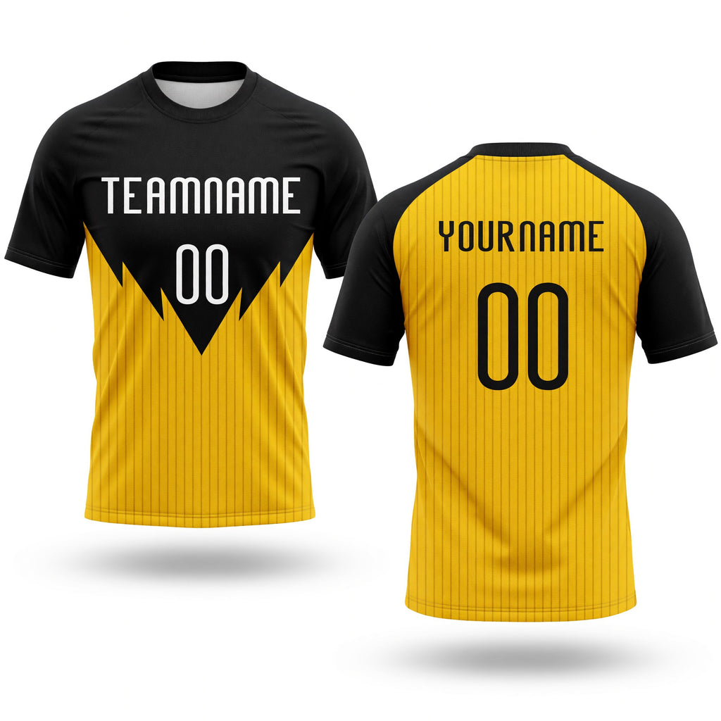 Custom Yellow White-Black Line Sublimation Volleyball Uniform Jersey