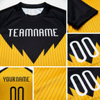 Custom Yellow White-Black Line Sublimation Volleyball Uniform Jersey detail