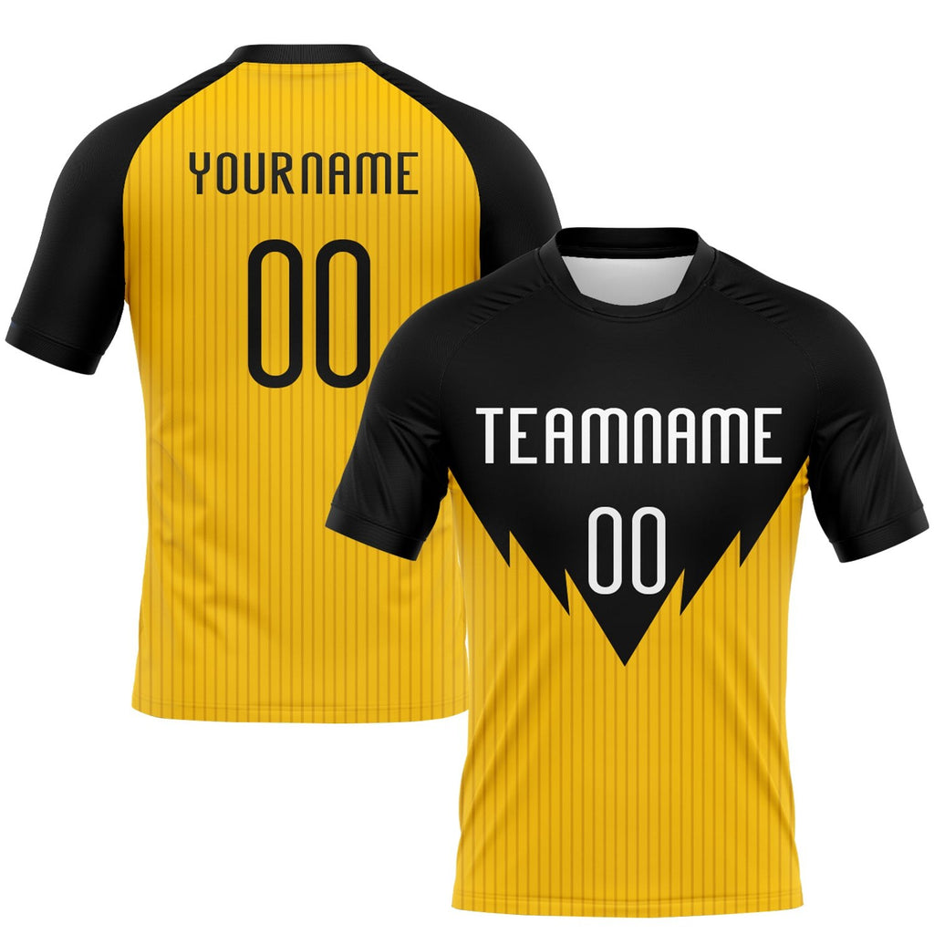 Custom Yellow White-Black Line Sublimation Volleyball Uniform Jersey photo 1