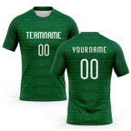 Custom Kelly Green White Geometric Shape Sublimation Volleyball Uniform Jersey