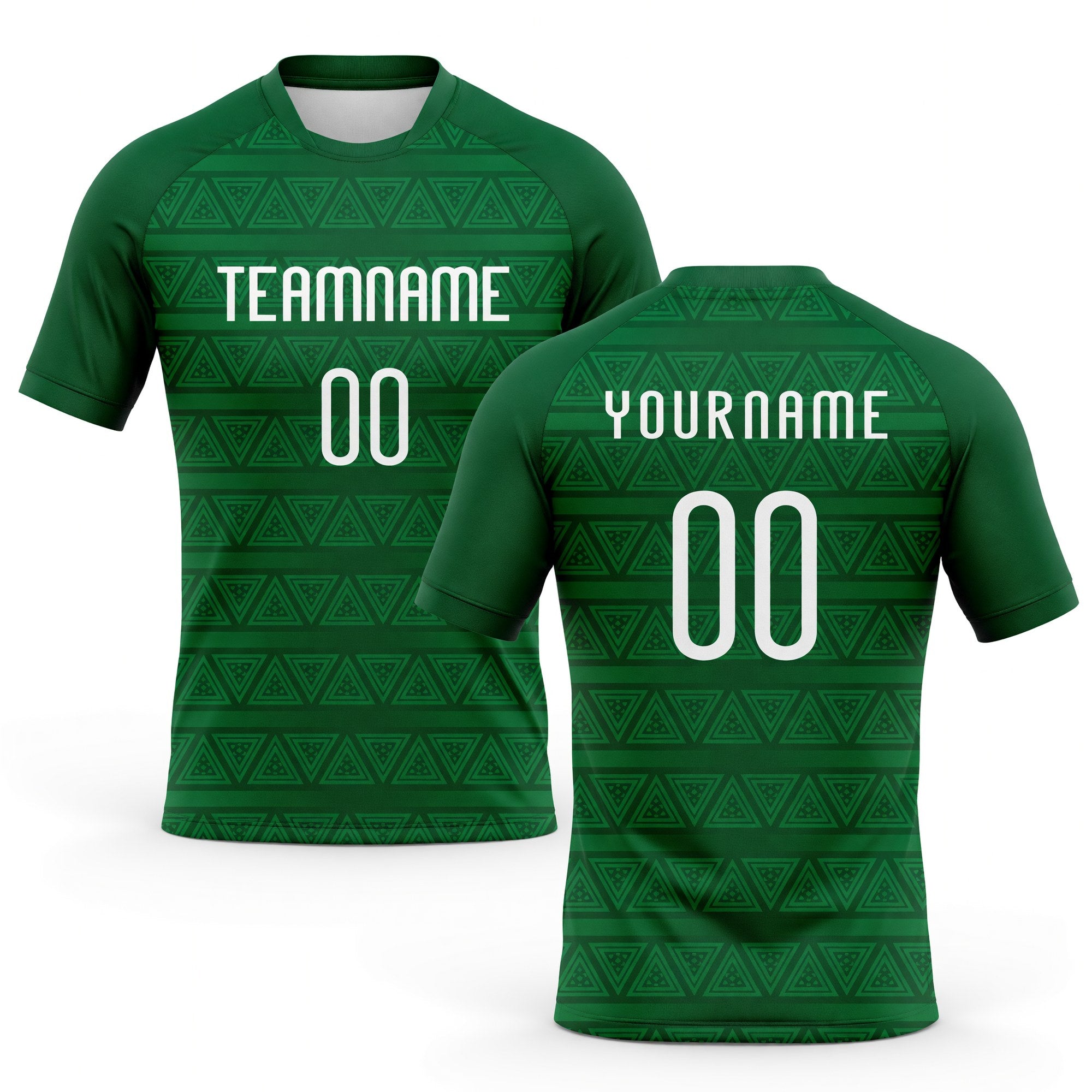 Custom Kelly Green White Geometric Shape Sublimation Volleyball Uniform Jersey