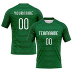 Custom Kelly Green White Geometric Shape Sublimation Volleyball Uniform Jersey photo 1