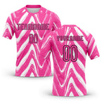 Custom Pink Black-White Fluid Sublimation Volleyball Uniform Jersey
