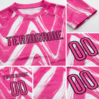 Custom Pink Black-White Fluid Sublimation Volleyball Uniform Jersey detail