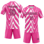 Custom Pink Black-White Fluid Sublimation Volleyball Uniform Jersey photo 2
