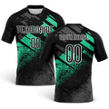 Custom Black Pea Green-White Splash Sublimation Volleyball Uniform Jersey