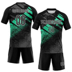 Custom Black Pea Green-White Splash Sublimation Volleyball Uniform Jersey photo 2