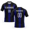 Custom Black White-Royal Geometric Shape Sublimation Volleyball Uniform Jersey