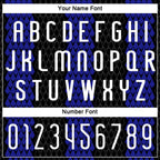 Custom Black White-Royal Geometric Shape Sublimation Volleyball Uniform Jersey photo 5
