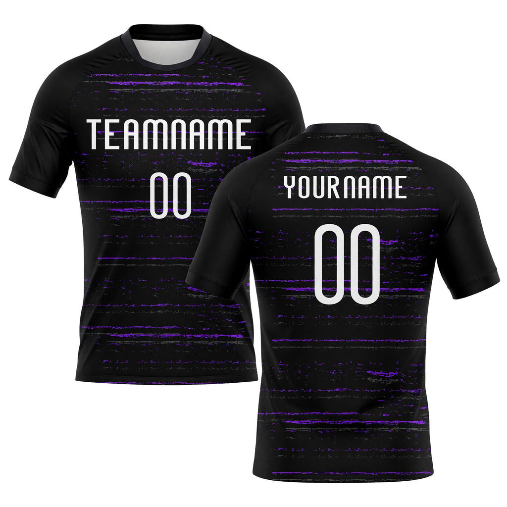 Custom Black White-Purple Bright Lines Sublimation Volleyball Uniform Jersey