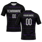 Custom Black White-Purple Bright Lines Sublimation Volleyball Uniform Jersey