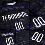 Custom Black White-Purple Bright Lines Sublimation Volleyball Uniform Jersey detail