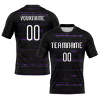Custom Black White-Purple Bright Lines Sublimation Volleyball Uniform Jersey photo 1