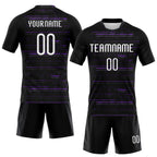 Custom Black White-Purple Bright Lines Sublimation Volleyball Uniform Jersey photo 2