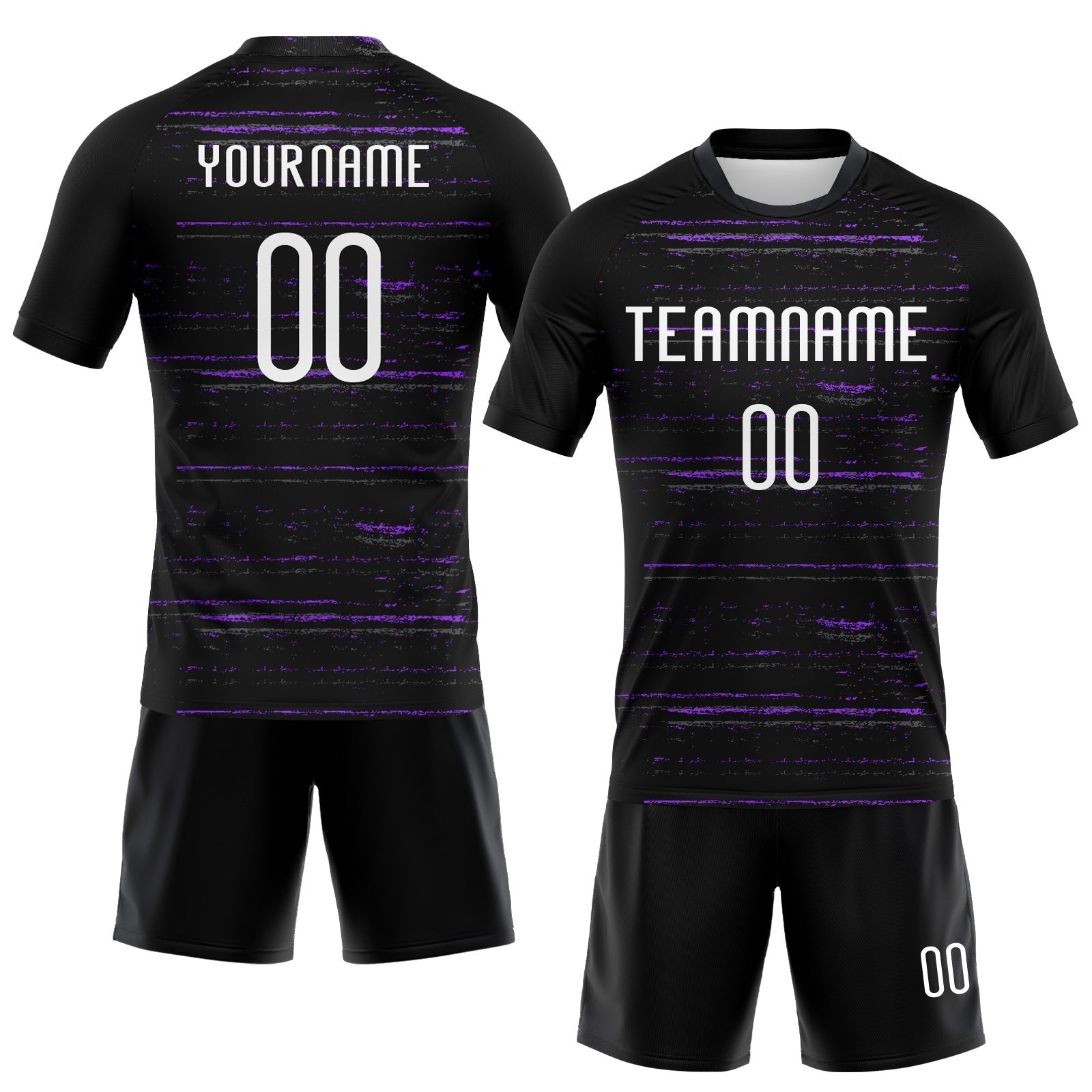 Custom Black White-Purple Bright Lines Sublimation Volleyball Uniform Jersey photo 2