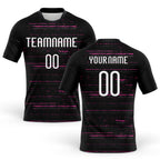 Custom Black White-Pink Bright Lines Sublimation Volleyball Uniform Jersey