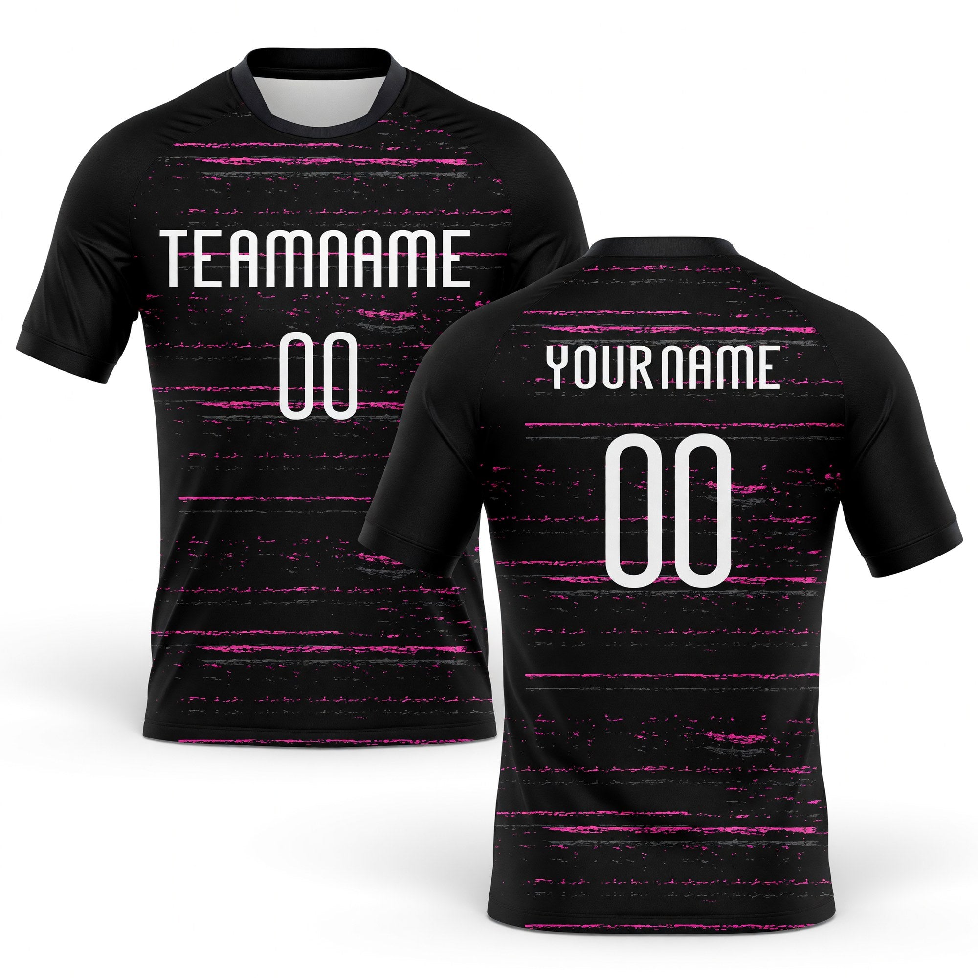 Custom Black White-Pink Bright Lines Sublimation Volleyball Uniform Jersey