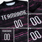 Custom Black White-Pink Bright Lines Sublimation Volleyball Uniform Jersey detail