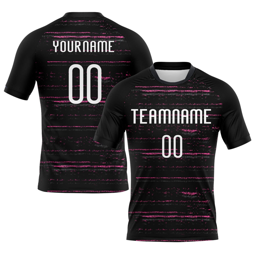 Custom Black White-Pink Bright Lines Sublimation Volleyball Uniform Jersey photo 1